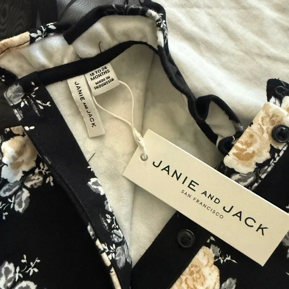 Janie and Jack Black Floral Dress - Picture 3 of 4